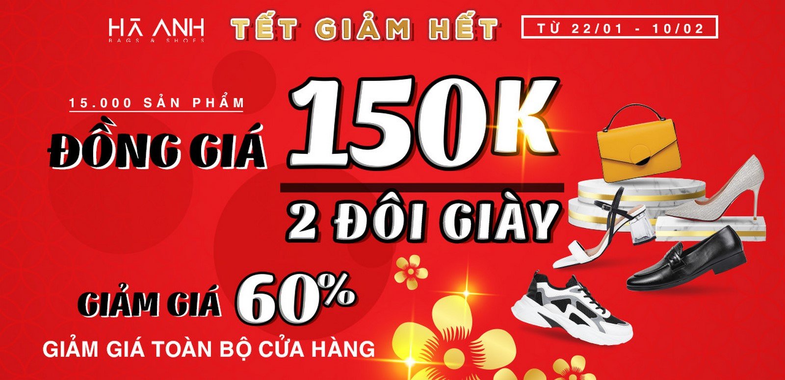 TẾT GIẢM HẾT - ĐỒNG GIÁ 150K 2 ĐÔI GIÀY