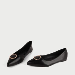 Búp bê nữ mũi nhọn đính khóa tròn DT-100 Đen