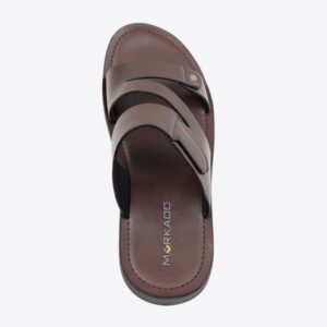 Dép bản nam da trơn quai chữ z TD-6 nâu