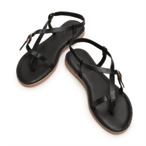 Sandal bệt nữ quai cài kiểu chéo xỏ ngón XP-9 Đen