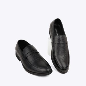 Giày tây nam kiểu xỏ da vân MI-10 đen Giày tây nam kiểu xỏ da vân MI-10 đen