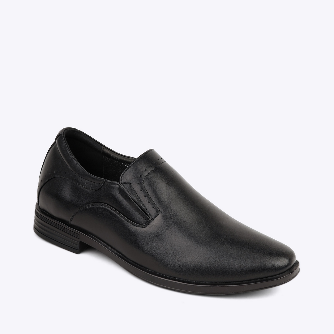 Giày tây nam kiểu xỏ phối da trơn MI-8 đen Giày tây nam kiểu xỏ phối da trơn MI-8 đen