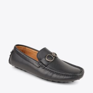 Giày mọi nam phối khoen trơn mềm CM-6 Đen