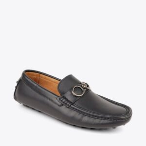 Giày mọi nam phối khoen trơn mềm CM-6 Đen