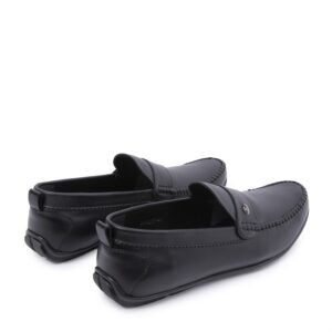 Giày mọi da trơn viền chỉ nổi VAM-29 đen