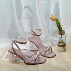 Sandal Cao Gót Nữ Trụ Quai Tròn KP-17 Hồng