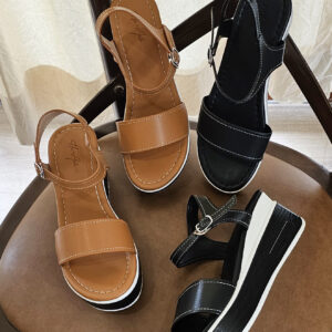 Sandal Đế Xuồng QV-19 Đen Sandal Đế Xuồng QV-19 Đen