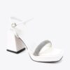 Sandal cao gót nữ đế đúp quai đính đá HA.2 trắng