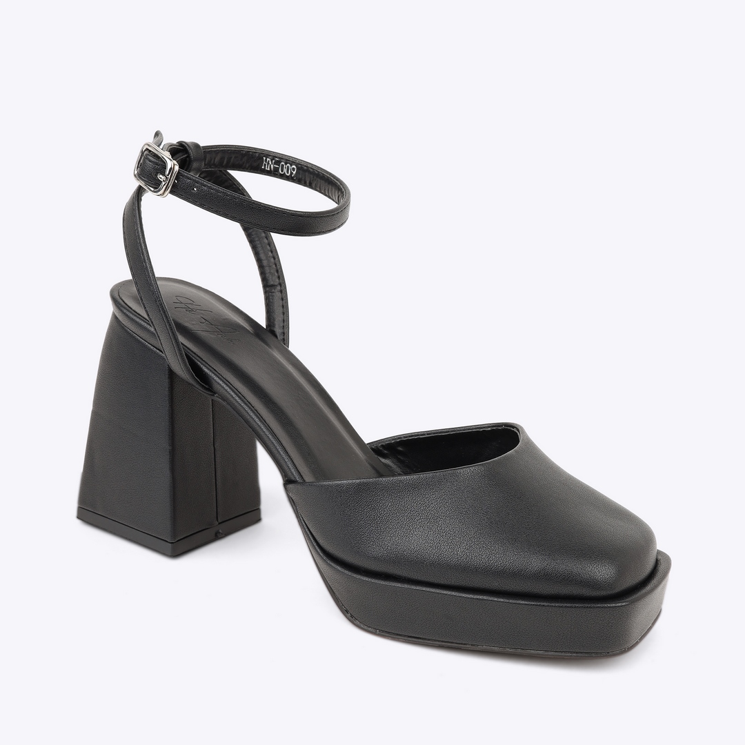 Sandal cao gót nữ đế đúp kiểu bít mũi NH-5 đen Sandal cao gót nữ đế đúp kiểu bít mũi NH-5 đen