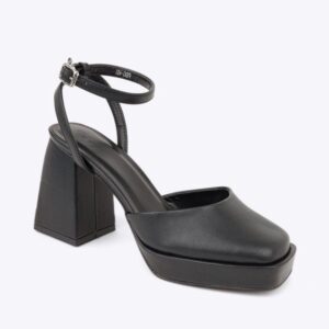 Sandal cao gót nữ đế đúp kiểu bít mũi NH-5 đen