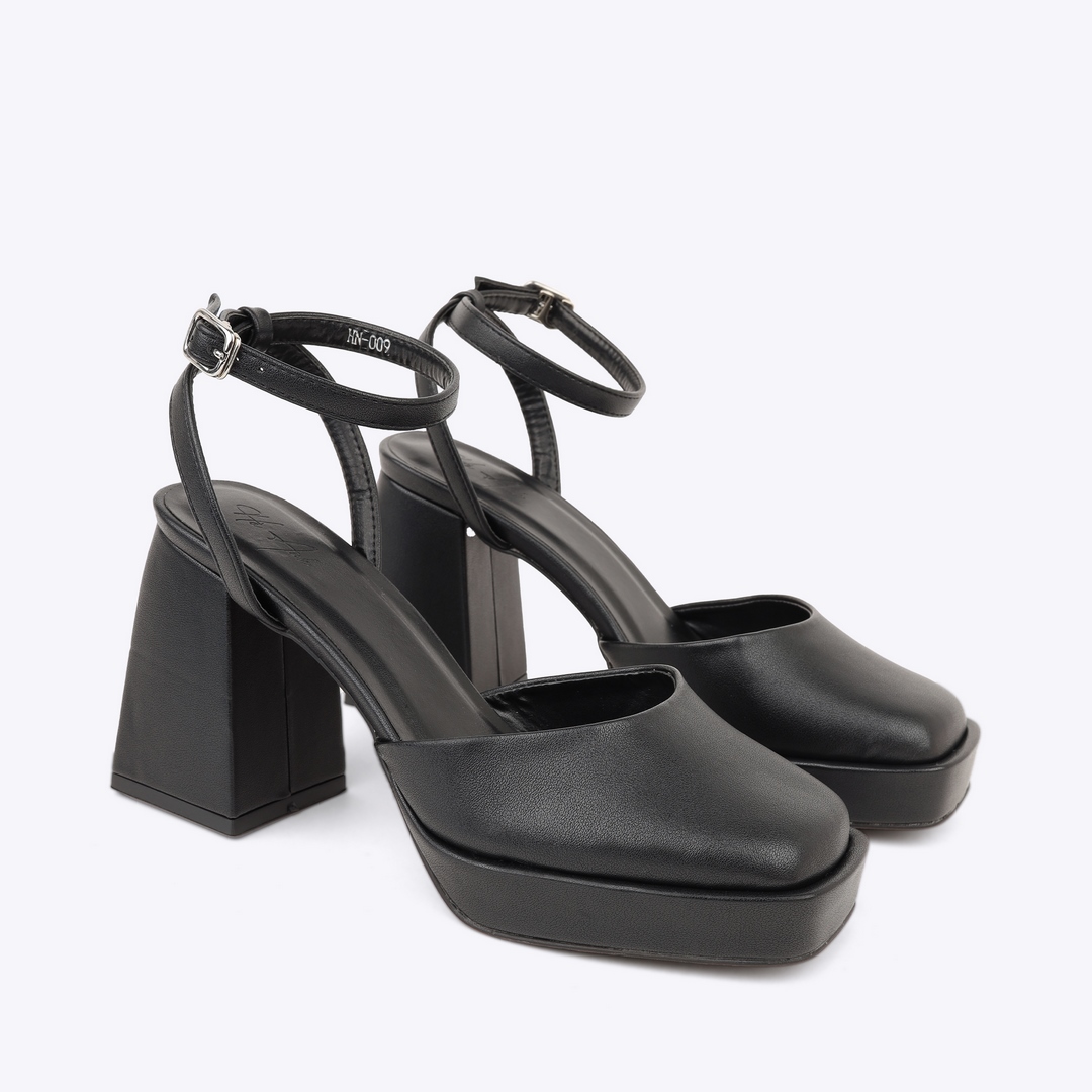 Sandal cao gót nữ đế đúp kiểu bít mũi NH-5 đen Sandal cao gót nữ đế đúp kiểu bít mũi NH-5 đen