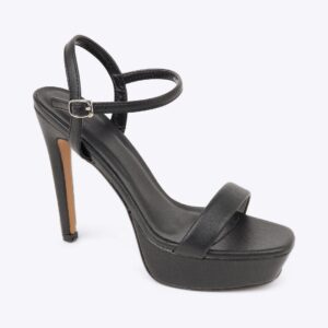 Sandal cao gót nữ đế đúp phối quai mảnh NH-8 đen