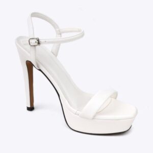 Sandal cao gót nữ đế đúp phối quai mảnh NH-8 trắng