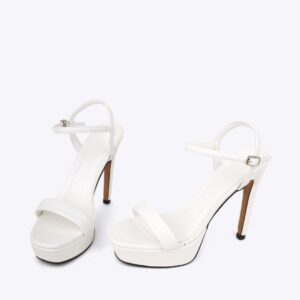 Sandal cao gót nữ đế đúp phối quai mảnh NH-8 trắng Sandal cao gót nữ đế đúp phối quai mảnh NH-8 trắng
