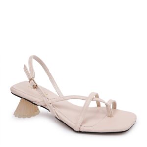 Sandal Cao Gót Xỏ Ngón KP-19 Kem