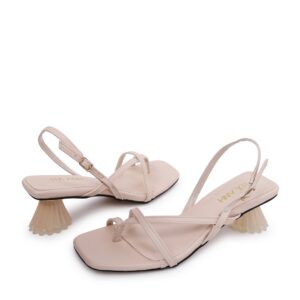 Sandal Cao Gót Xỏ Ngón KP-19 Kem