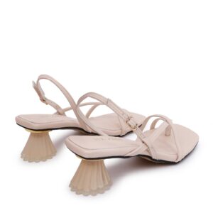 Sandal Cao Gót Xỏ Ngón KP-19 Kem