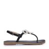 Sandal bệt quai kẹp nơ ngọc trai N-9 Đen