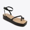 Sandal đế xuồng nữ xỏ ngón dây mảnh HG-25 đen
