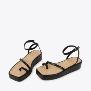 Sandal đế xuồng nữ xỏ ngón dây mảnh HG-25 đen