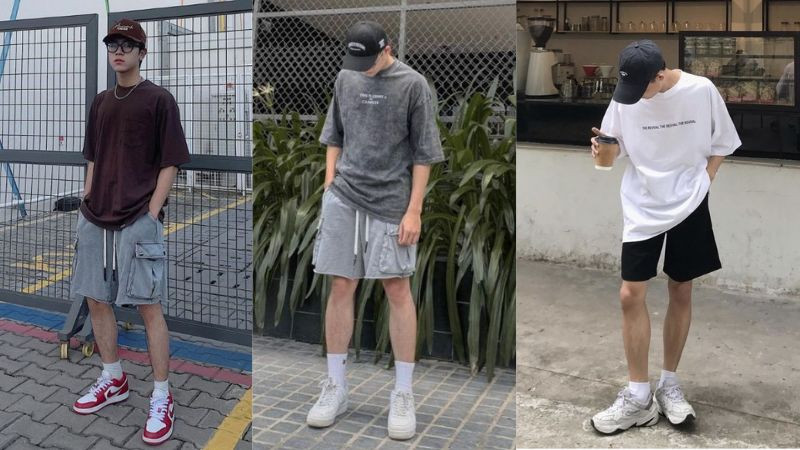 Áo phông quần jogger giày thể thao