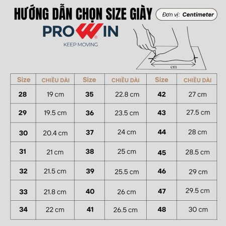 Bảng hướng dẫn chọn size giày thể thao nữ đế cao màu trắng chuẩn xác