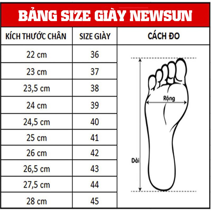 Bảng kích cỡ giày thể thao hot 2024 giúp bạn chọn size phù hợp