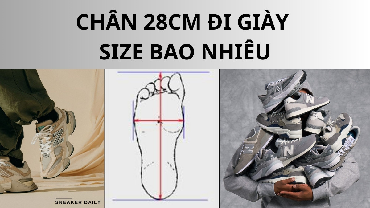 Bảng quy đổi size giày nam chuẩn quốc tế cho chân 28cm