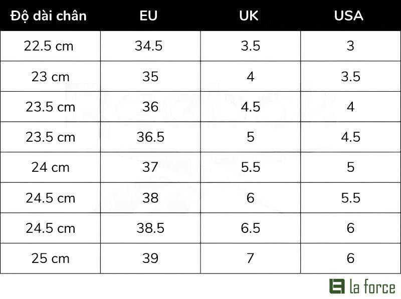 Bảng size giày Reebok trẻ em, hướng dẫn chọn kích cỡ cho bé