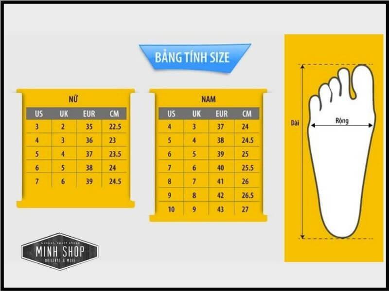 Bảng tổng hợp size giày nữ chuẩn cho nhiều loại giày khác nhau