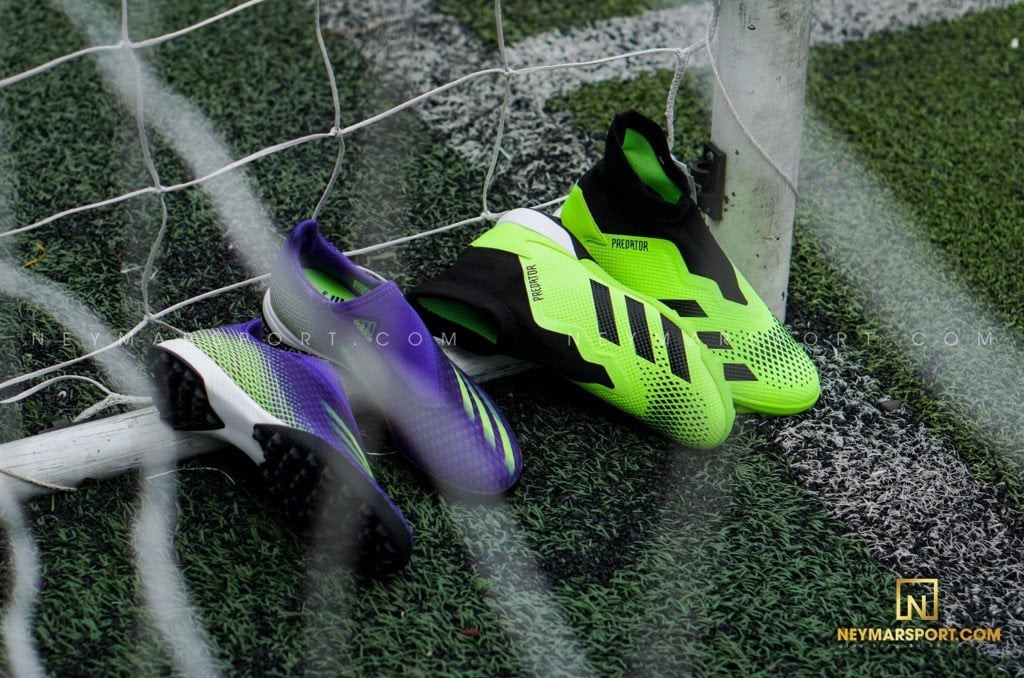 Bộ sưu tập giày bóng đá không dây Adidas cao cấp trên sân cỏ nhân tạo