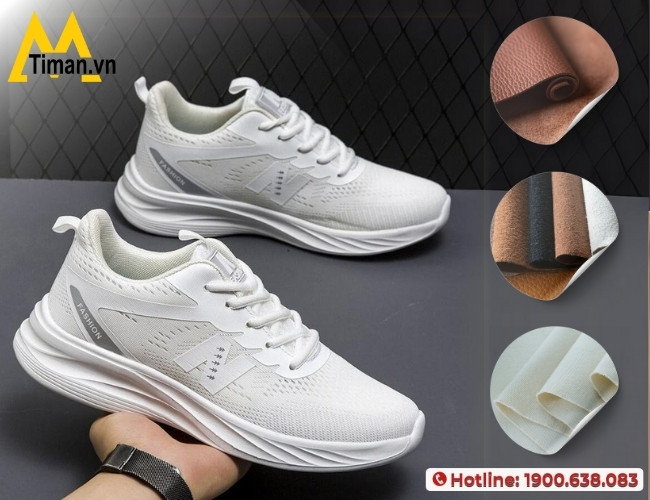 Các loại chất liệu phổ biến cho giày sneaker độn đế nam