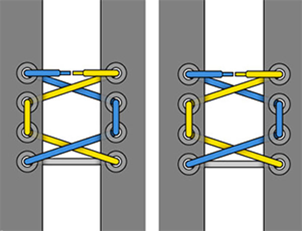 cách buộc dây giày thể thao 4 lỗ kiểu Gap độc đáo