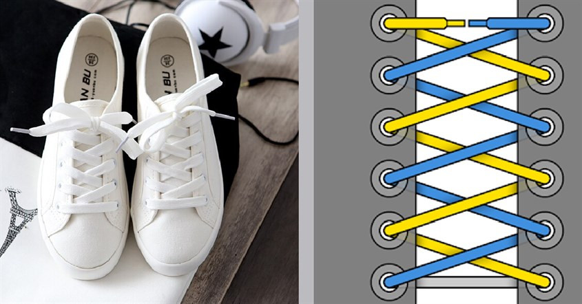 Cách buộc dây giày thể thao đẹp kiểu xương cá