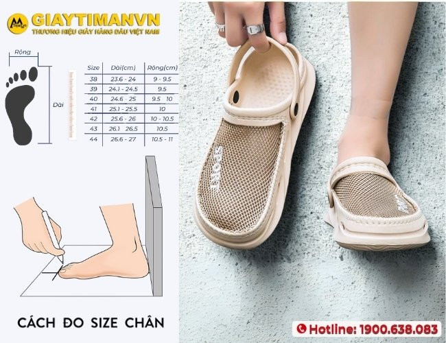 Cách chọn size dép nam phù hợp với chân