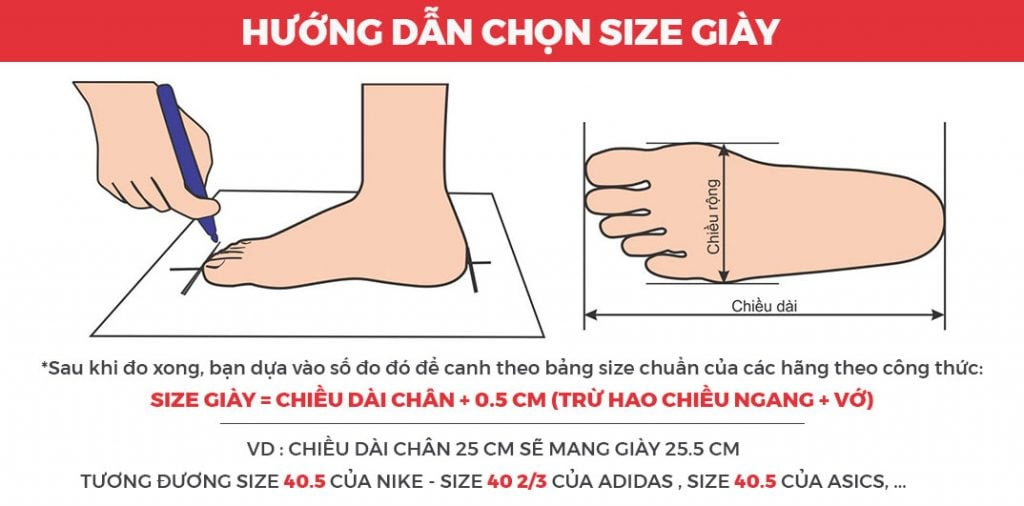 Cách đo chiều dài bàn chân để xác định bảng size giày Jeep Mary Jane chuẩn xác