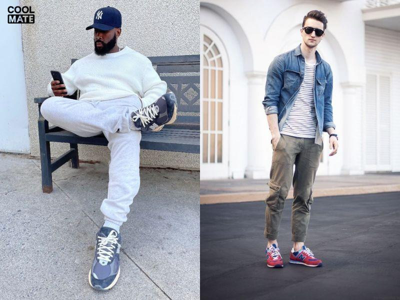 Cách phối đồ với giày New Balance nam và quần jogger mang đến vẻ ngoài ngầu