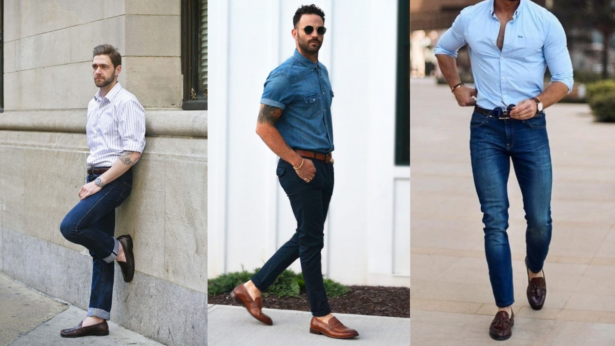 Cách phối quần jean nam với giày sneaker lười