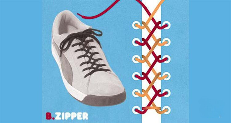 Cách xỏ dây giày thể thao kiểu Zipper sáng tạo