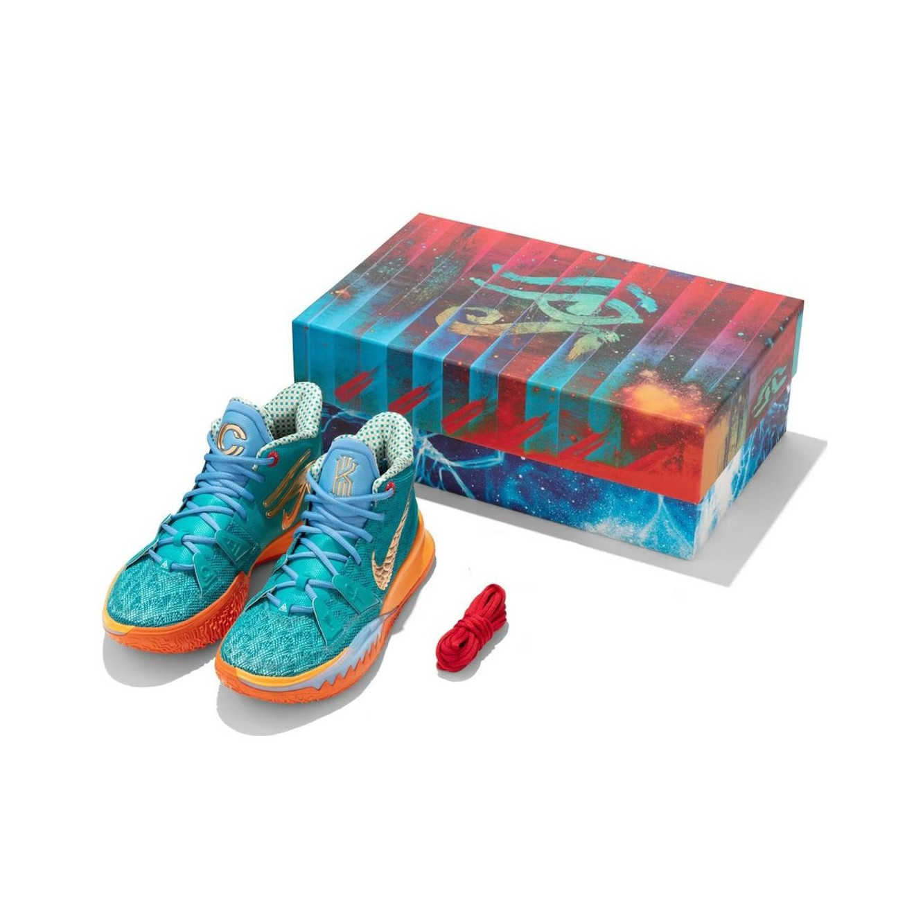 Cận cảnh chi tiết giày bóng rổ Kyrie 7 Concepts đầy màu sắc