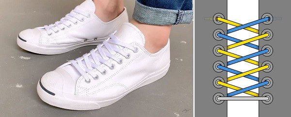 Chi tiết cách thắt dây giày thể thao Adidas kiểu Display