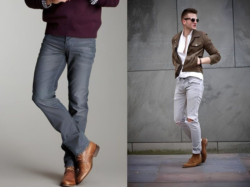 Chọn giày tây màu nâu cơ bản, dễ dàng phối hợp với quần jean xanh