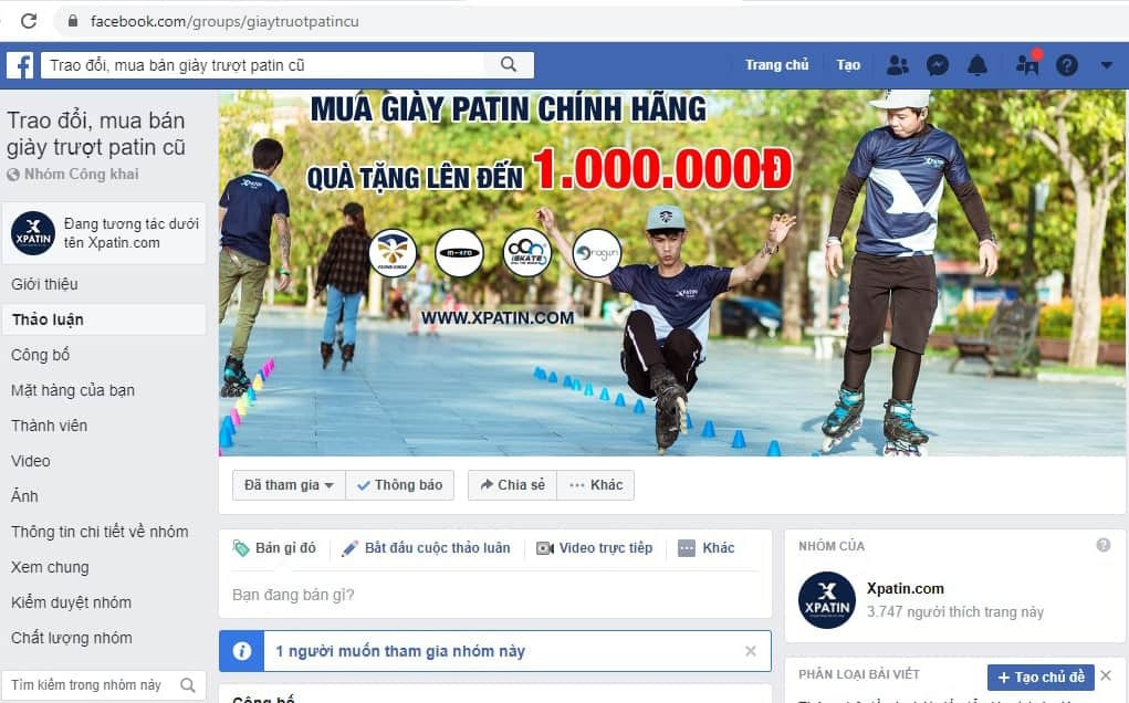 Cộng đồng trao đổi mua bán giày trượt patin cũ