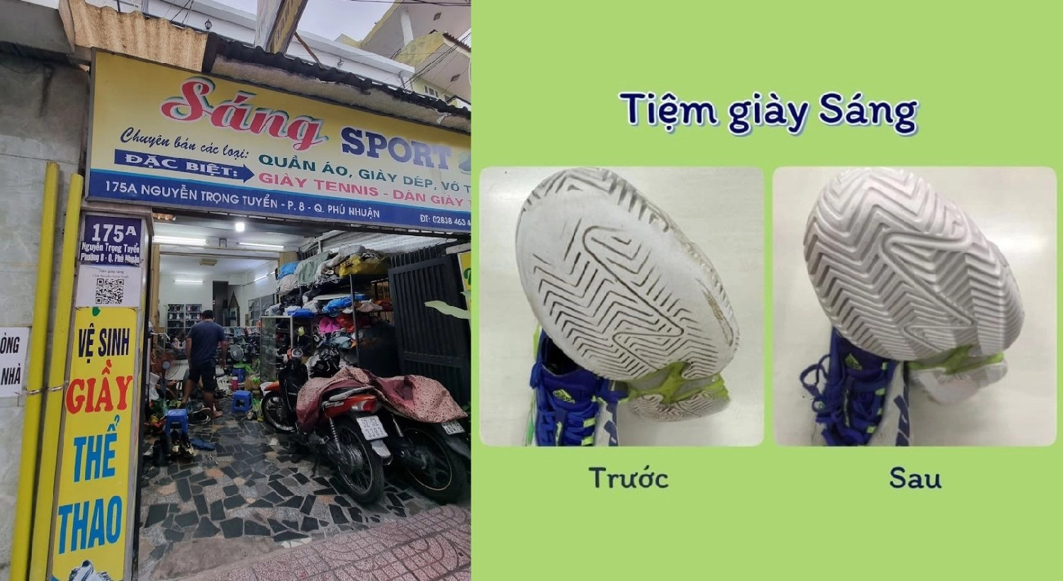 Cửa hàng chuyên thay đế giày thể thao chính hãng tại Sài Gòn