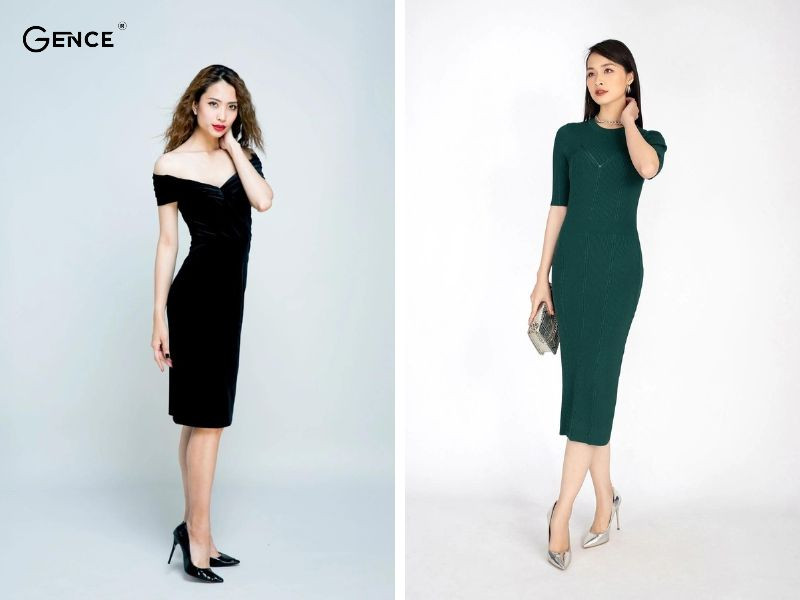 Đầm body kết hợp giày cao gót mang vẻ đẹp sang trọng