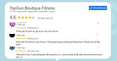 Đánh giá của học viên về không gian tập luyện thoải mái tại Top Gun Boutique Fitness Cầu Giấy