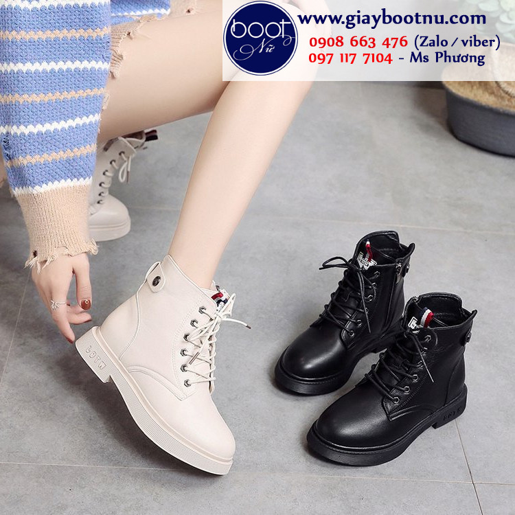 Đế bệt của giày boot nữ cổ thấp mang lại sự thoải mái khi di chuyển