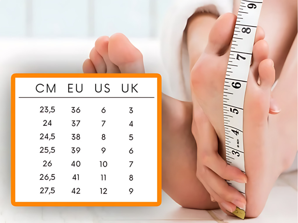 Đo chiều dài và chiều rộng bàn chân để chọn size giày Mizuno