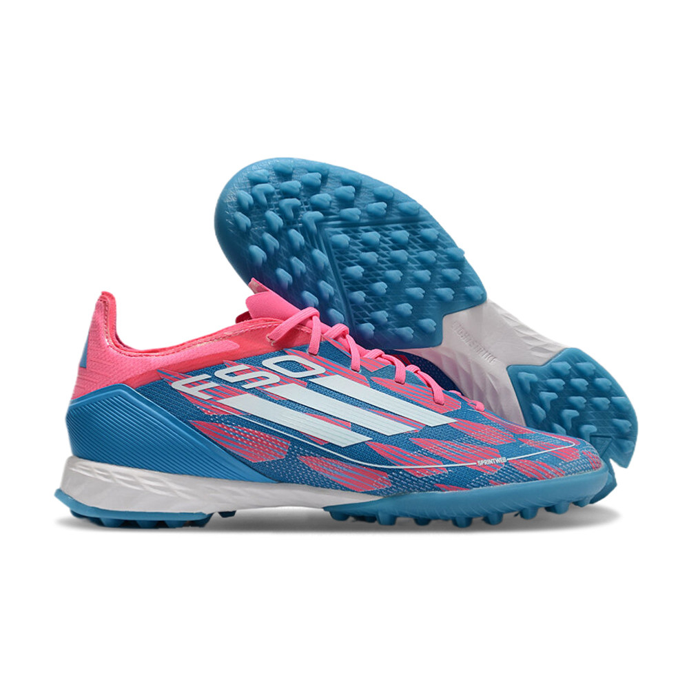 Đôi giày đá bóng đinh TF Adidas F50 Pro phiên bản xanh hồng cá tính