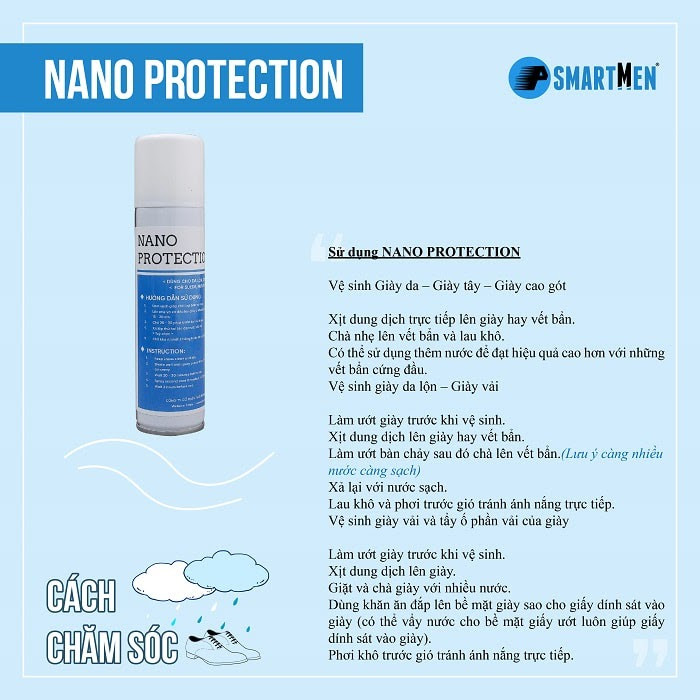 Đôi giày thể thao trắng được xịt dung dịch bảo vệ nano